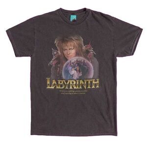Labyrinth Unisex Adult Jareth The Goblin King Crystal Ball T-Shirt / Charcoal